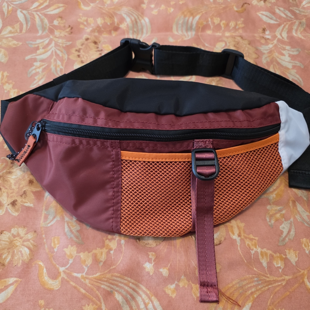 Zara Rust and Orange Unisex Nylon Sport Waist Bag